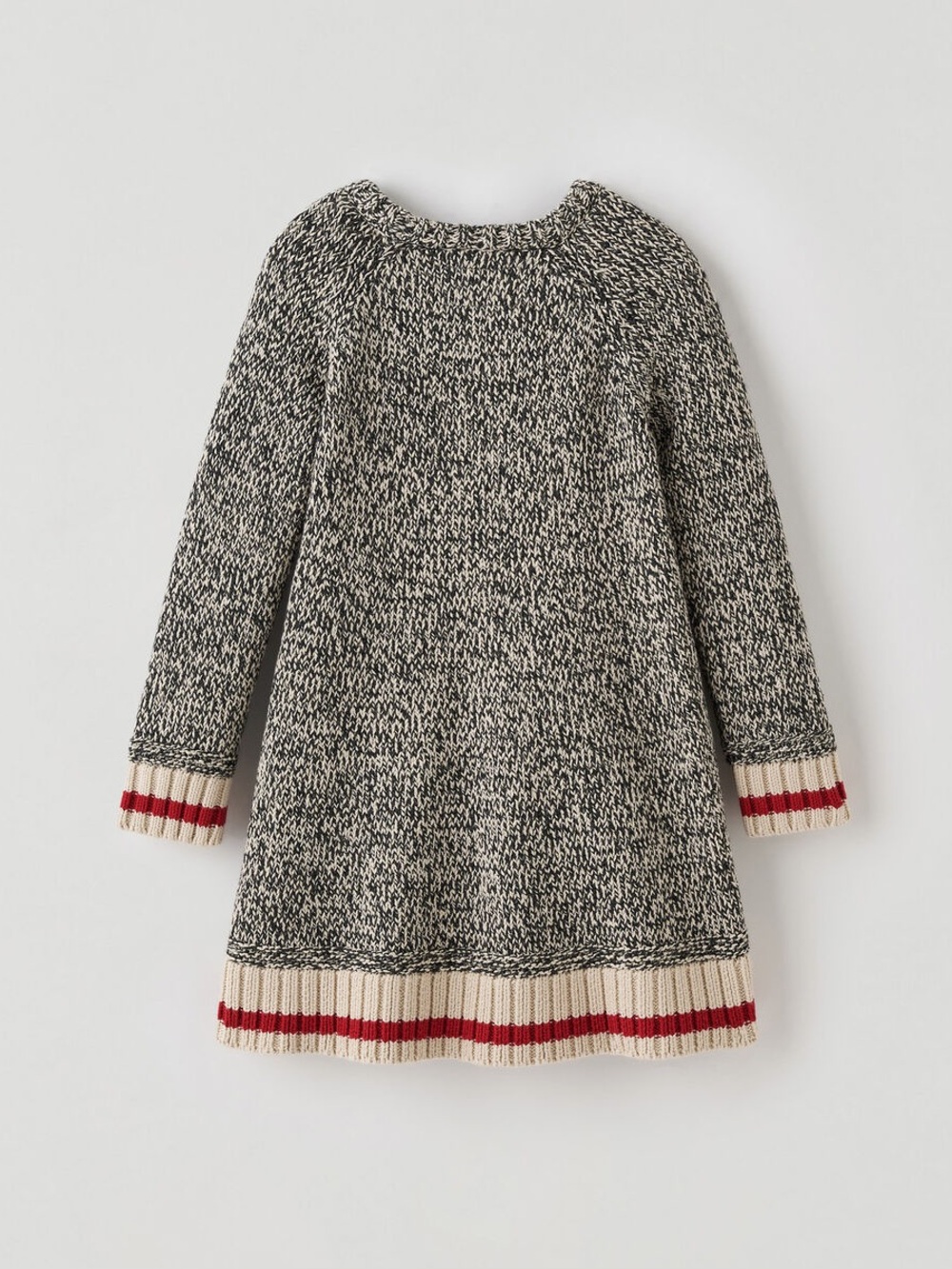 Roots Girls' Cabin Cozy Knit Swing Dress with Red Trim